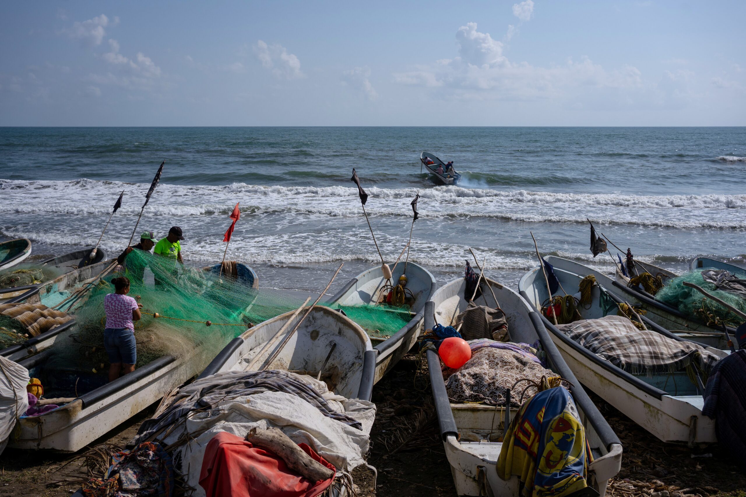 Embarcaciones pesqueras afectadas por el derrame en el Golfo de México