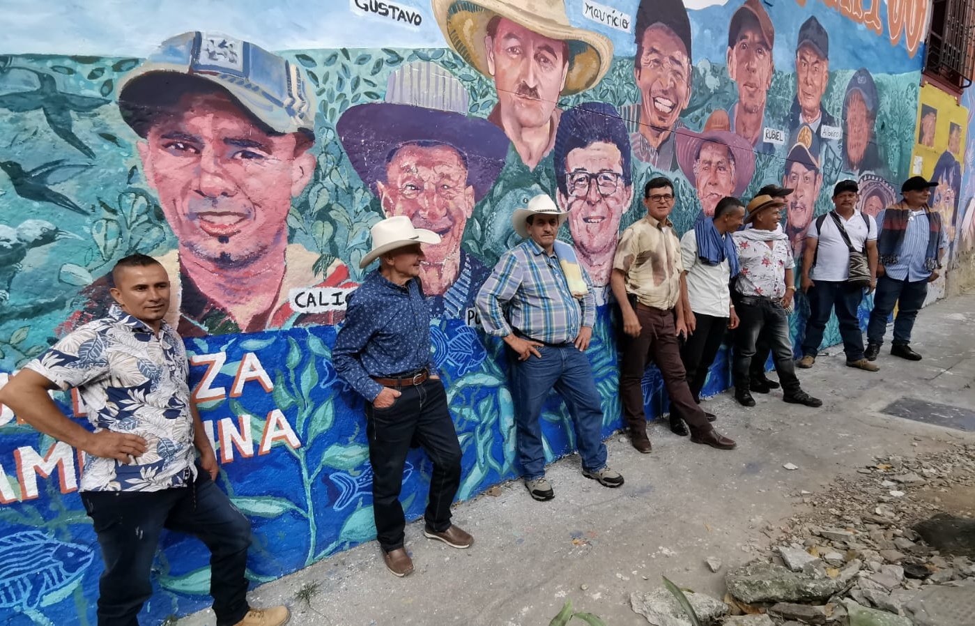 Mural de defensores del territorio en Jericó