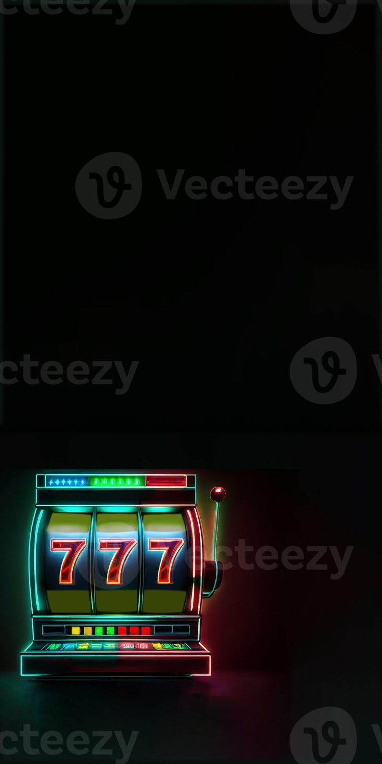 neon-shine-casino-slot-machine-with-winning-combination-of-triple-seven-gambling-addiction-casino-games-concept-lucky-one-armed-bandit-generative-ai-technology-photo